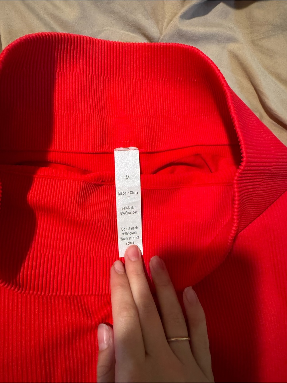Amazon Red Ribbed Two-Piece Active Set - Picture 3 of 3